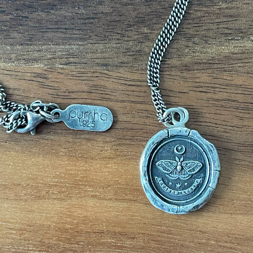 Pyrrha Silver Pendant Necklace "Seek the Light", with 16 inch chain